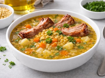 Гороховый суп на копченых ребрышках