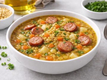 Гороховый суп с копчеными сосисками
