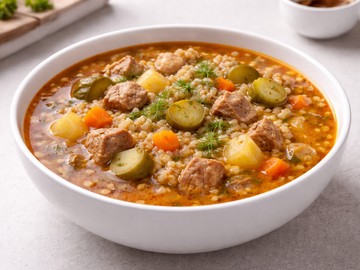 Рассольник со свининой