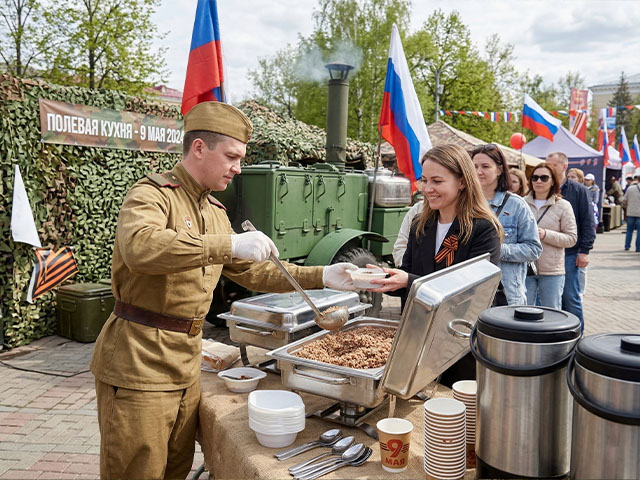 Полевая кухня на параде 9 Мая 2024 — кормим тех, кто помнит